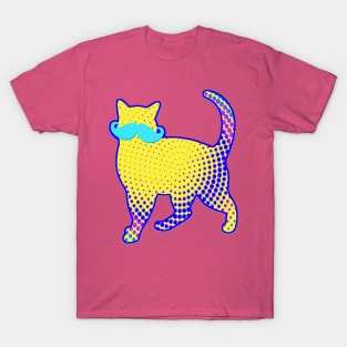 Funky Mustache Cat T-Shirt